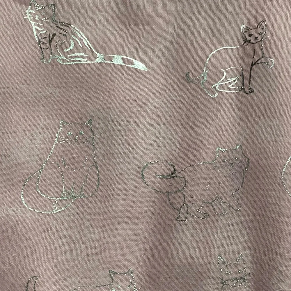 Pink Cat -Kitten Print Oblong Scarf